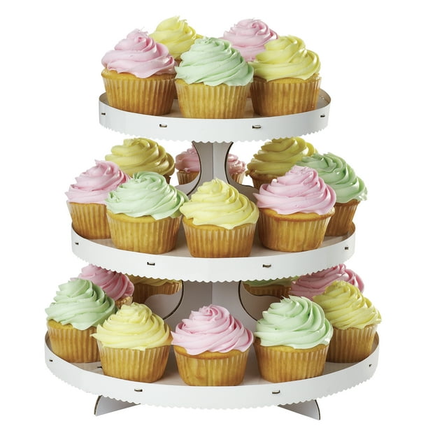3-Tier Cardboard Cupcake Stand/Tower 2-Set My Party Time Pink 